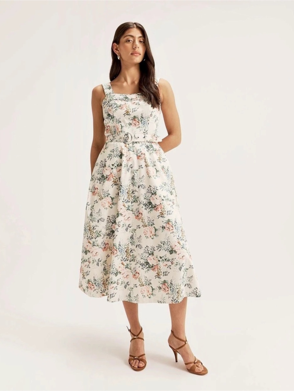 NWT Review La Belle Sundress Floral Midi Dress Cotton
